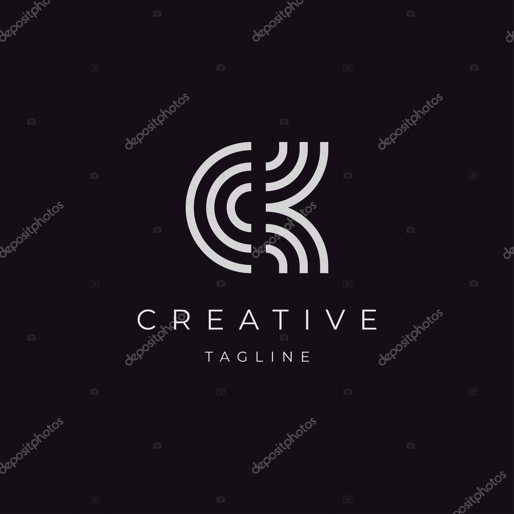 Initials letter CK logo design inspiration vector template