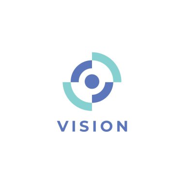 Vision logo tasarımı illüstrasyon vektör şablonu