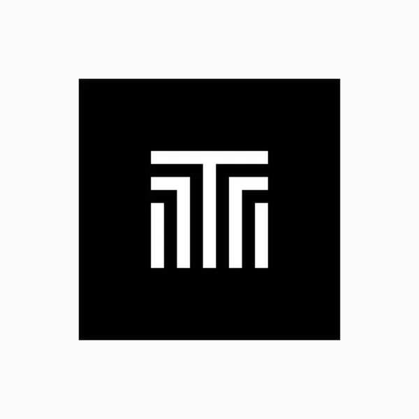 Monogram harfi T kare logo tasarım ilham vektörü şablonu