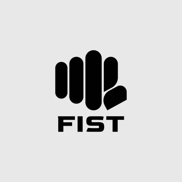 Fist Hand Logo Design Illustration Vector Template — Stock Vector