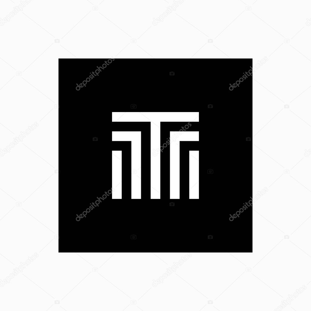 Monogram letter T square logo design inspiration vector template