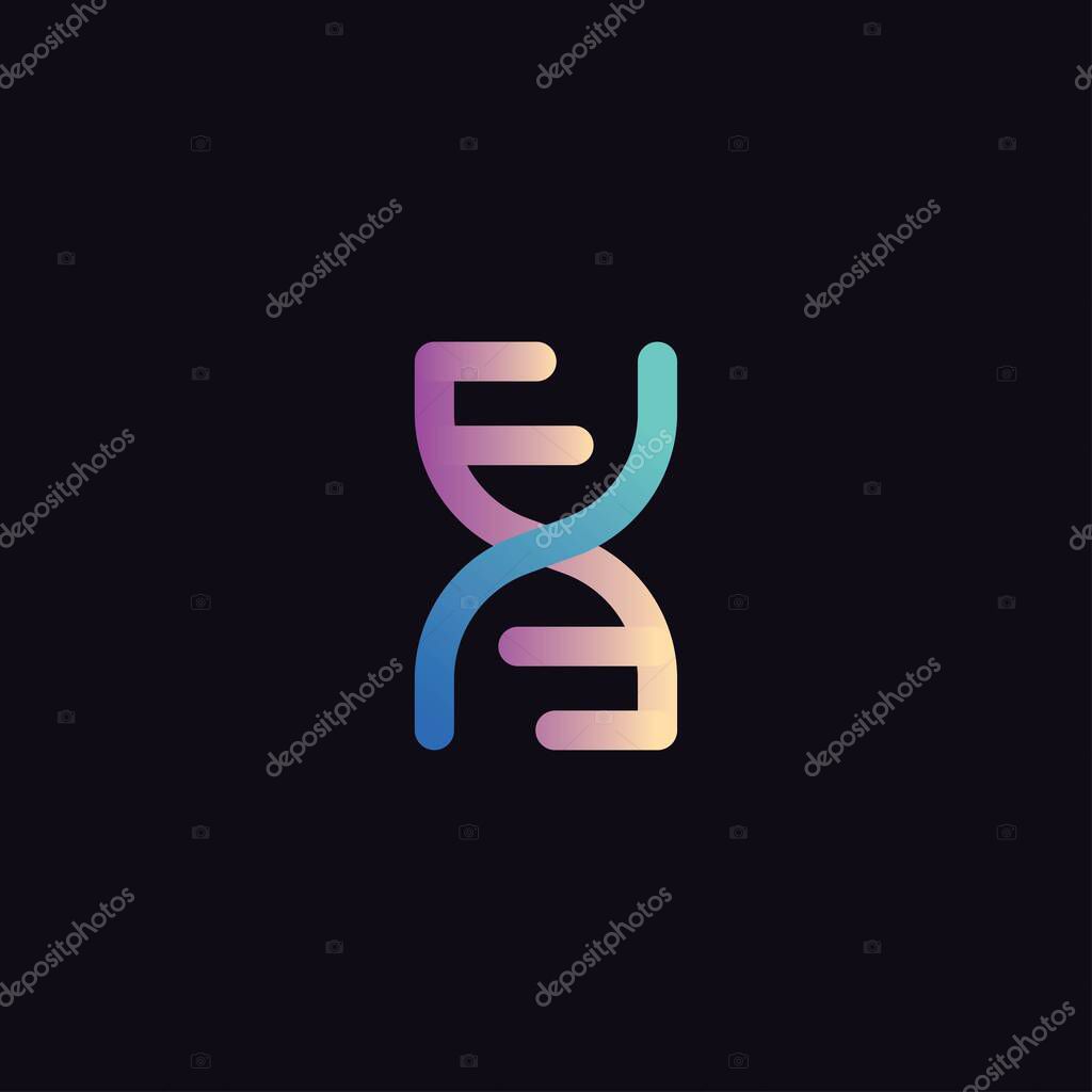 DNA science logo design vector template