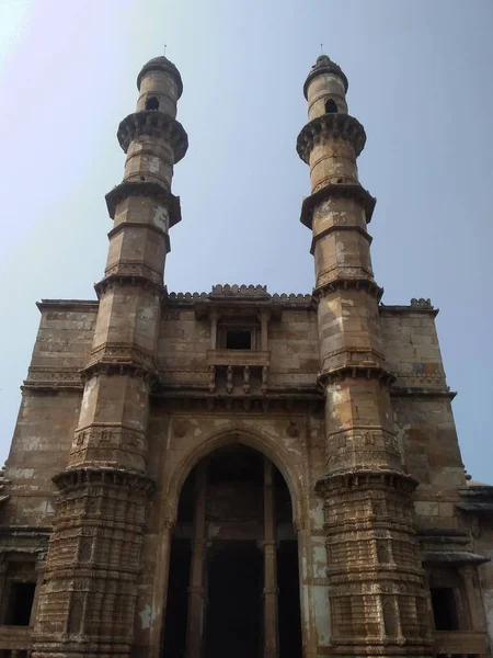 Viejo Fuerte Ruinas Del Champanero Pavagadh Gujarat India — Foto de Stock