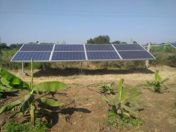 Napelemek Vadodara Gujarat Indiából Stock Kép