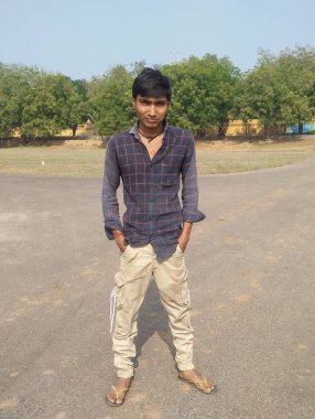 Vadodara Gujarat 'lı bir Hint köylüsü.