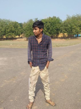 Vadodara Gujarat 'lı bir Hint köylüsü.