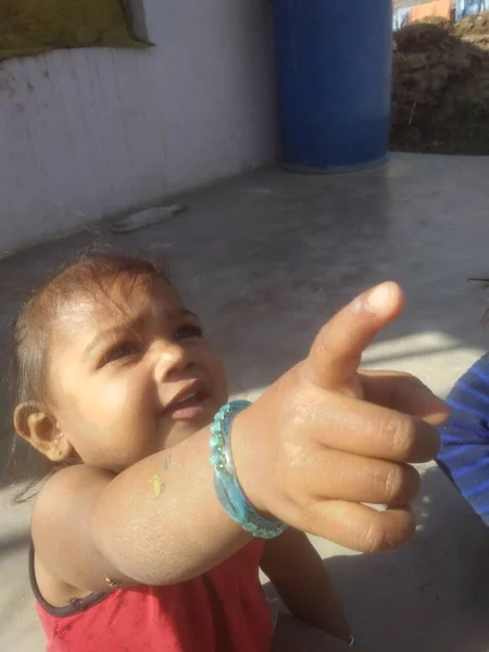 Indisches Dorfkind Aus Vadodara Gujarat — Stockfoto
