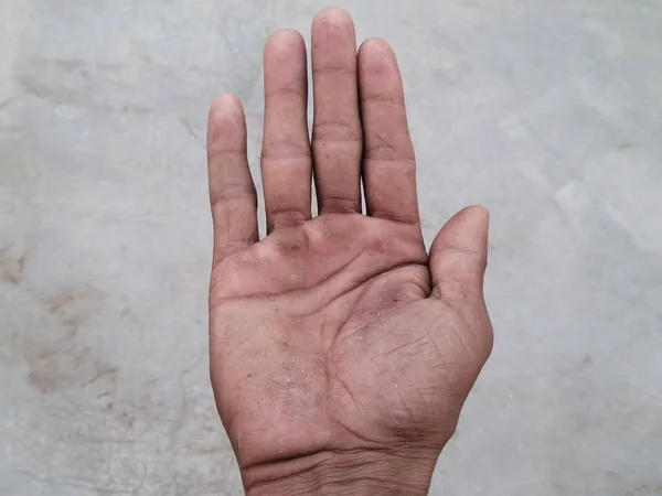 Homem Mão Verificação Fundo — Fotografia de Stock