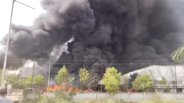 グジャラート州バドダラ2021年5月28日インド産業界火災 — ストック動画
