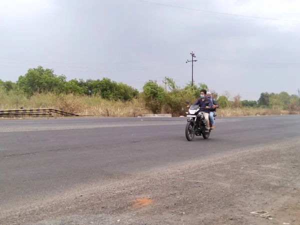 Vadodara Gujarat Mayıs 2021 Bisiklet Yol — Stok fotoğraf