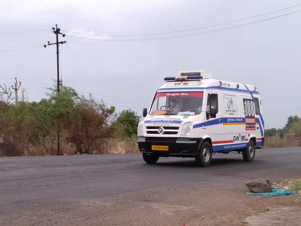 Vadodara Gujarat Maggio 2021 Ambulanza Emergenza Gujarat Foto Stock