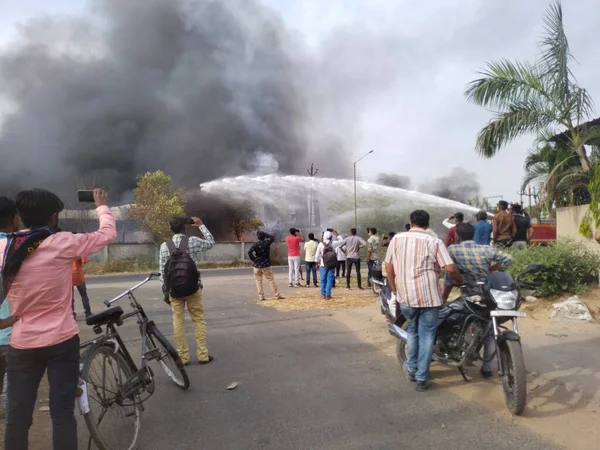 Industry Plant Fire Vadodara — Stock Photo, Image