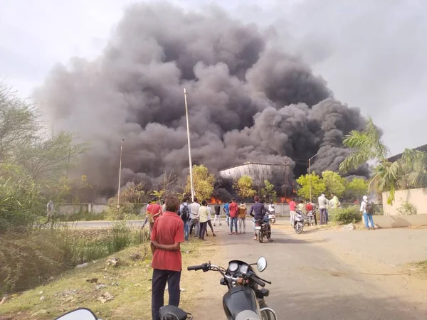 Industry Plant Fire Vadodara — Stock Photo, Image