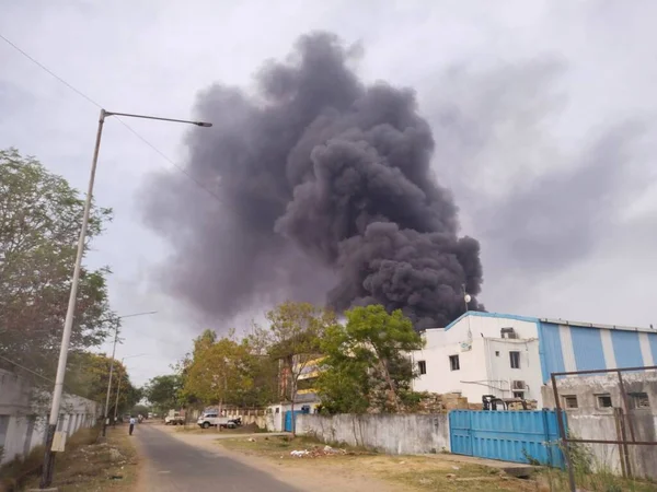 Brand Industrieanlage Vadodara — Stockfoto