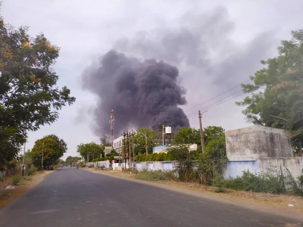 Industry Plant Fire Vadodara — Stock Photo, Image