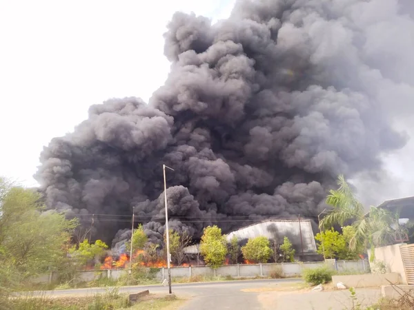 Incendio Industriale Vadodara Foto Stock Royalty Free