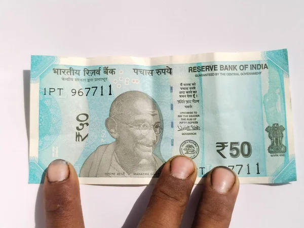 Vadodara Gujarat Maggio 2021 Monete Indiane Sfondo Bianco — Foto Stock