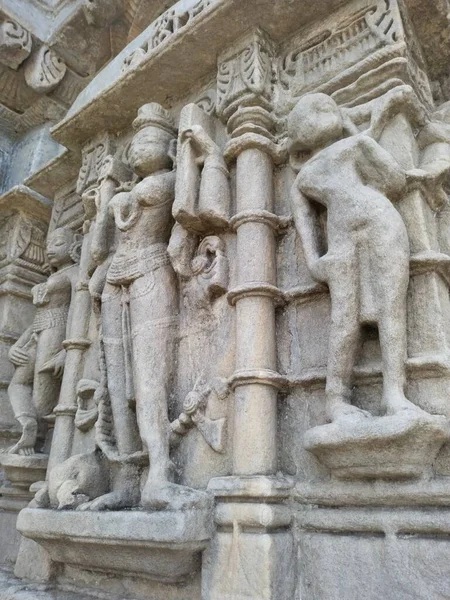 Gammal Hinduisk Gudastaty Från Khajuraho Tempel — Stockfoto