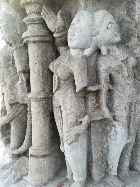 Старая Индуистская Статуя Бога Храма Хаджурахо — стоковое фото