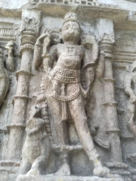 Gammal Hinduisk Gudastaty Från Khajuraho Tempel — Stockfoto