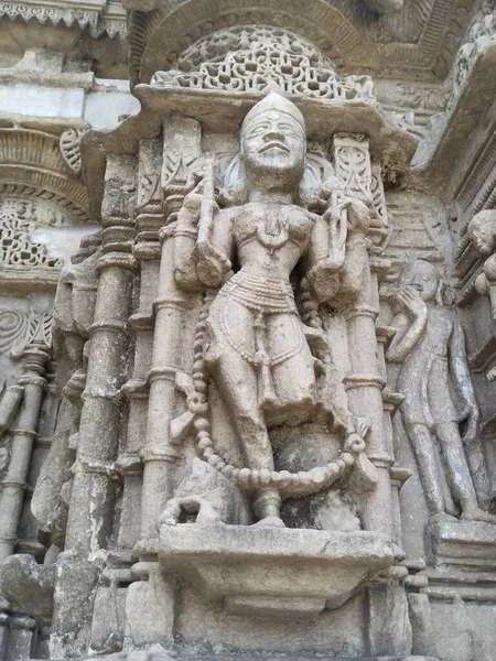 Gammal Hinduisk Gudastaty Från Khajuraho Tempel — Stockfoto