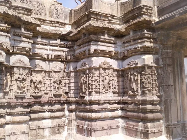 Régi Hindu Isten Szobor Khajuraho Templomból — Stock Fotó