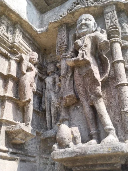 Alte Hinduistische Gottesstatue Aus Dem Khajuraho Tempel — Stockfoto