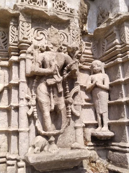 Oude Hindoe God Standbeeld Uit Khajuraho Tempel — Stockfoto