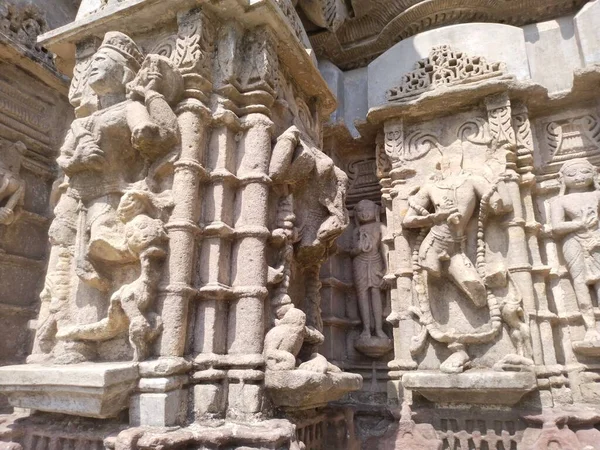 Old Hindu God Statue Khajuraho Temple — Stock fotografie