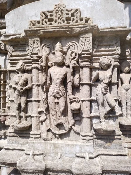 Gammal Hinduisk Gudastaty Från Khajuraho Tempel — Stockfoto