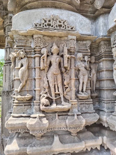 Gammal Hinduisk Gudastaty Från Khajuraho Tempel — Stockfoto