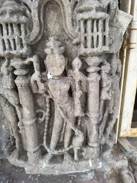 Παλιό Ινδουιστικό Άγαλμα Θεού Από Ναό Khajuraho — Φωτογραφία Αρχείου