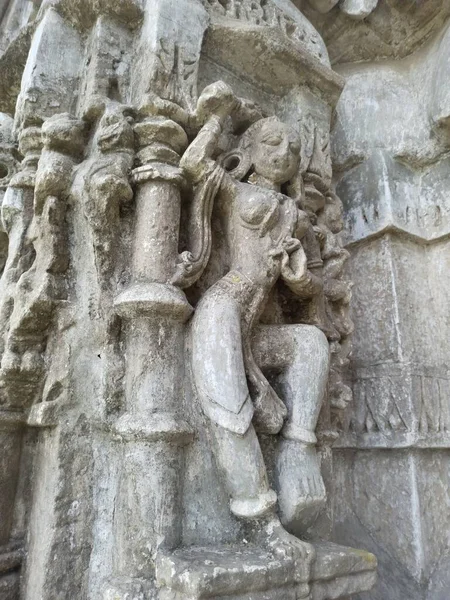 Alte Hinduistische Gottesstatue Aus Dem Khajuraho Tempel — Stockfoto