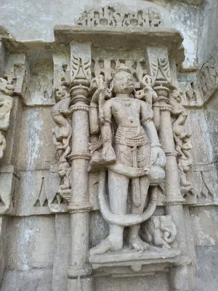 Antigua Estatua Dios Hindú Del Templo Khajuraho — Foto de Stock