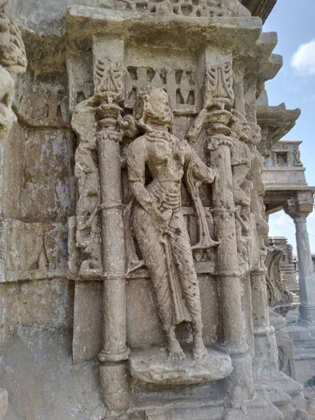 Ancienne Statue Dieu Hindou Temple Khajuraho — Photo