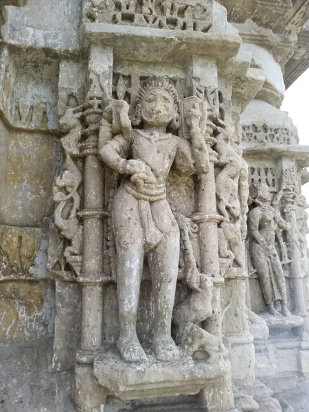 Gammal Hinduisk Gudastaty Från Khajuraho Tempel — Stockfoto