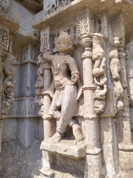 Alte Hinduistische Gottesstatue Aus Dem Khajuraho Tempel — Stockfoto