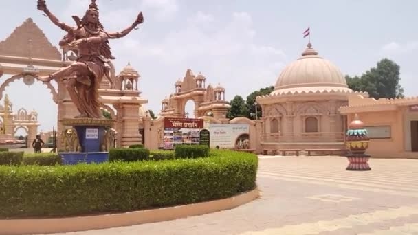 Swaminarayan Ναός Από Nilkanth Dham Poicha Gujarat Ινδία — Αρχείο Βίντεο
