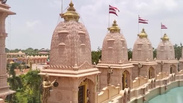 Nilkanth Dham Poicha Gujarat Hindistan Dan Swaminarayan Tapınağı — Stok video