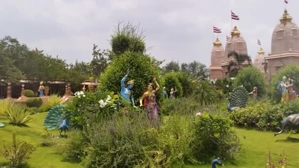 Swaminarayan Tempel Från Nilkanth Dham Poicha Gujarat Indien — Stockvideo