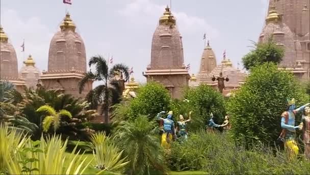 Templo Swaminarayan Nilkanth Dham Poicha Gujarat Índia — Vídeo de Stock