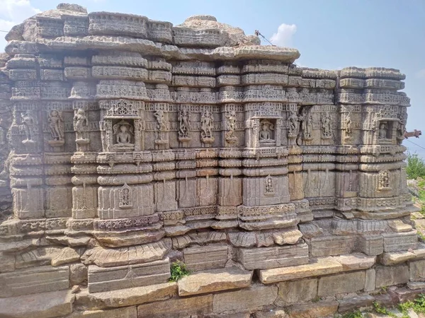 Stare Ruiny Świątyni Hinduskiej Świątyni Khajuraho — Zdjęcie stockowe