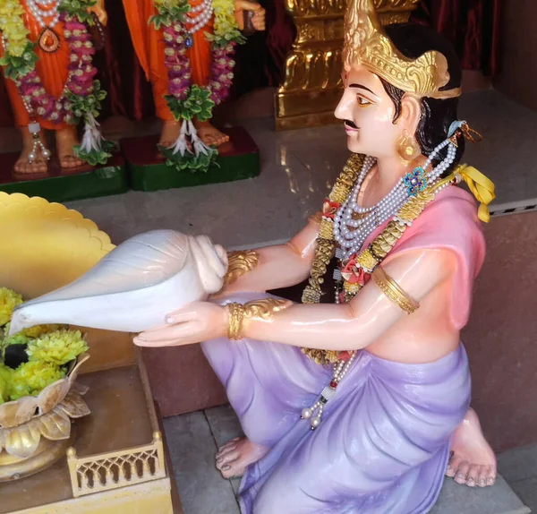 Hindu God Krishna Statue Nilkanth Dham Poicha Gujarat India — Stock Photo, Image