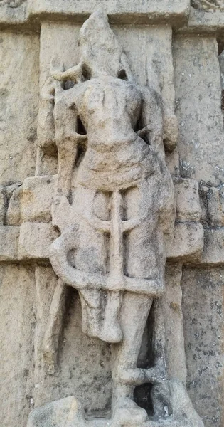 Estátua Deus Hindu Velho Temple Khajuraho India — Fotografia de Stock