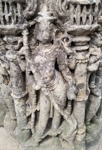 Old Hindu God Statue Khajuraho Temple India — Stock Photo, Image