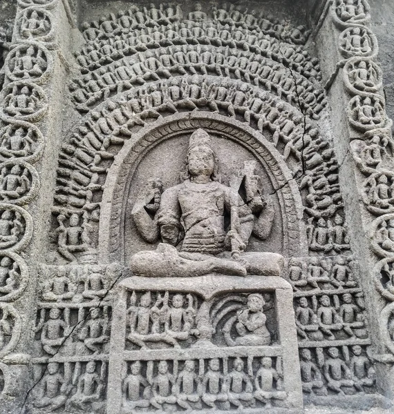 Vecchia Statua Del Dio Indù Dall India Del Tempio Khajuraho — Foto Stock
