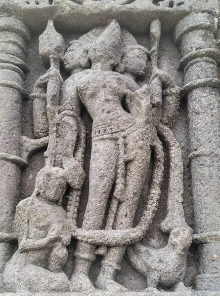 Alte Hinduistische Gottesstatue Aus Dem Khajuraho Tempel Indien — Stockfoto