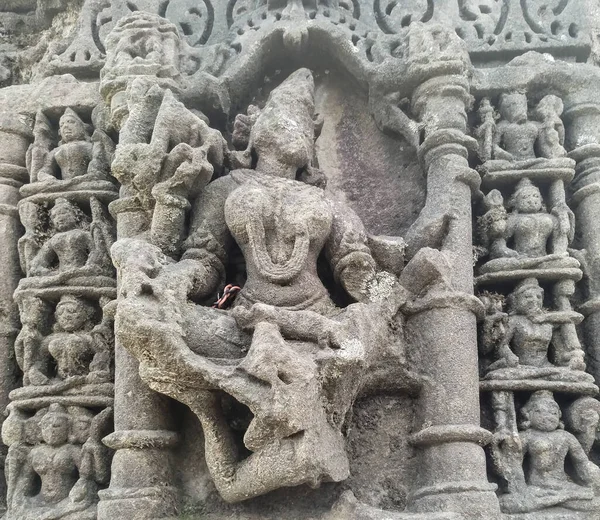 Gammal Hinduisk Gudastaty Från Khajuraho Tempel India — Stockfoto