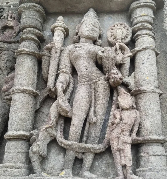 Alte Hinduistische Gottesstatue Aus Dem Khajuraho Tempel Indien — Stockfoto