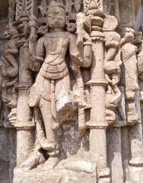 Estátua Deus Hindu Velho Temple Khajuraho India — Fotografia de Stock